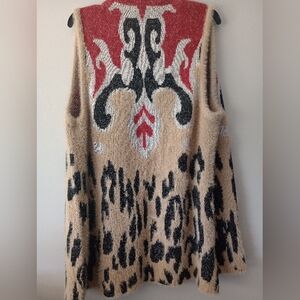 Vintage Cardigan Sweater Vest Open Size Large Women's Vest Sharon Young Vest